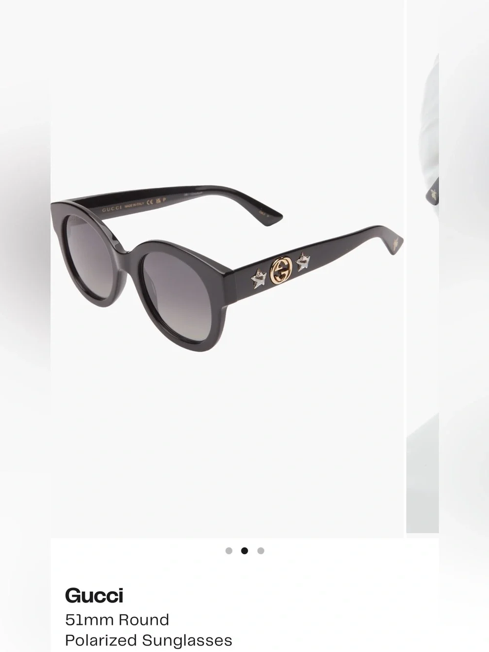 Gucci 51mm Round Polarized Sunglasses